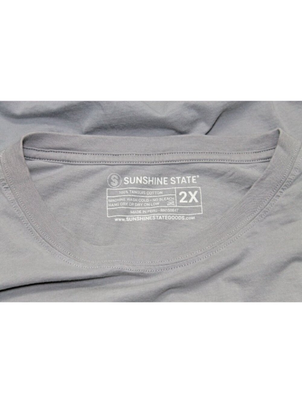 T-Shirt Sunshine State Cotton Color Grey Short Slave Size 2X - Picture 9 of 10